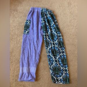 Kids Patterned Blue and Purple Towel Pants
